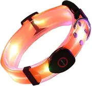 Light up Dog Collar | Rechargeable Led Dog Light up Necklace with 3 Modes - Adjustable Bright Glowing Collar for Night Walking, Foggy
