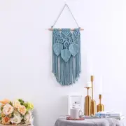 Handmade Macrame Wall Hanging with Tassels - Blue
