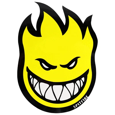 Spitfire Skateboard Wheels Sticker Fireball Bighead Yellow 2.25"