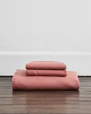 Pink Clay 100% French Flax Linen Duvet Cover Set