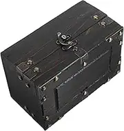 Beavorty Retro Wooden Storage Box Vintage Decor Tack Trunks for Horses Pirate Treasure Chest Decorative Storage Boxes Decorative Trunk Treasure Chest Large Oversized Storage Trunks