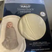 New HALO Sleep Sack swaddle NEWBORN 0-3 months Cream 100% Cotton