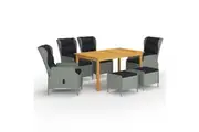 vidaXL Garden Dining Set 7 Piece Outdoor Dinner Table and Chair Multi Colours