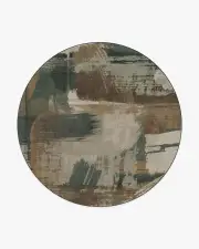 245' Round | Machine Washable Runner Rug | Kid & Pet Friendly | Indoor Rug | Dresden Shadow Multicolour Flatwoven Rug by Architectural Digest | Ruggable