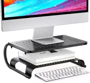 Monitor Stand Riser, Computer Desktop Stand Riser Holder, Vented Metal 2 Tier De