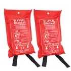 2X Fire Blanket Fiberglass Fire Emergency Blanket Flame Retardant Blanket9360