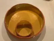 Bret Bortner BIA Chip and Dip Platter Tan and Yellow, New
