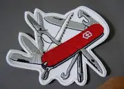 Swiss Army Multi-Tool Embroidered Iron-On Patch 3.5" x 3"