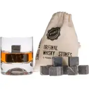 Premium Whiskey Stones Gift Set with 12 Pcs Stones and Bag. Whiskey Bourbon C...