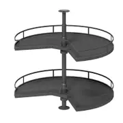 Kaboodle Corner Rotating Tray 2 Tier Solid Shelf