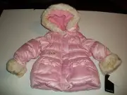NEW With Tag Infant Girls Hooded Full Zip Coat By London Fog Retail $60.00
