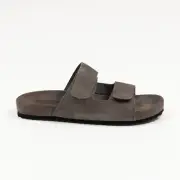 The Men's Store Men's Two Strap Sandals Grey Suide Size 12 (Store Display)