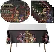BCASA 41Pack Five Nights at Freddy's Party Supplies 20 plates, 20 napkins 1tablecloth for the Five Nights at Freddy's birthday party decoration