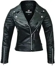 Leather Motorcycle Jacket Women Black Brando Infinity Ladies Motorbike Safety Jacket with CE Armor Pads Touring jackets Protective Clothing