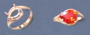 14kt White or Yellow Gold 10x7mm Pear Side Set Pre-Notched Ring Setting Size 7