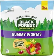 Black Forest Gummy Worms Candy, Made with Real Fruit Juice, Resealable Bag, 5 Pound Bulk Bag