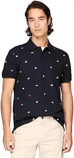 [Tommy Hilfiger] Men's Short Sleeve Polo Shirts in Regular Fit with Stretch and Organic Pique Cotton