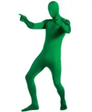 Green 2nd Skin Morph Suit Body Jumpsuit Men Adult Costume Medium 5'-5'4"