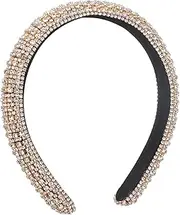 [YJZQ] Women Glitter Headbands Fashion Hair Bands with Rhinestones Pretty Elegant Hair Bobbles Bridal Glitter Hair Accessories Soft Headband with Sequins for Weddings, Dances, Concerts, Parties