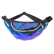 Waist Pouch Mermaid Sequins Pockets Shoulder Bag Slung Sequin Bag Green and