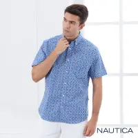 在飛比找momo購物網優惠-【NAUTICA】男裝滿版幾何帆船短袖襯衫(藍)