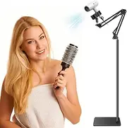 Hair Dryer Stand, 360 Degree Rotating Hands Hair Dryer Stand, Adjustable Height Floor Blow Dryer Holder with Heavy Base