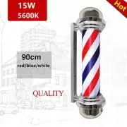 90cm Barber Pole Light Waterproof Hair Salon Sign Red White Blue 50 RPM AU Plug