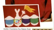Just A Hare Excited Pattern Folk Art Happy Easter Bunny & Egg Applique