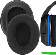 Geekria Comfort Extra Thick Mesh Fabric Replacement Ear Pads for Turtle Beach Stealth 400, 500X, 700X, 420X, Ear Force XO Seven, XP500, PX5, PX4, X42 Headphones, Ear Cushions (Black)