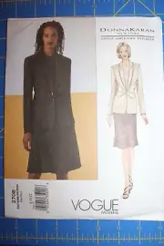 Vogue Pattern #2708 Donna Karan Designer Size 8,10,12 Misses' Jacket & Skirt