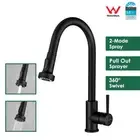Black Kitchen Tap Pull Out Sink Mixer Tap with 360° swivel Spout 2-Mode Sprayer