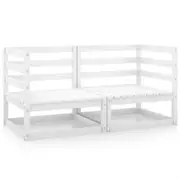 Garden Corner Sofas 2 pcs White Solid Pinewood