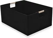 xianshengle Storage Bins & Fabric Storage Basket for Shelves - Decorative Baskets Storage Box Cubes Containers W/Handles for Closet Shelf Nursery Toy, Home, Office, Books,Bathroom (Black 2 Pack)