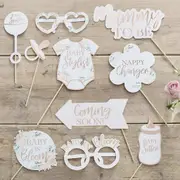 Baby In Bloom Rose Gold Floral Baby Shower Photo Booth Props