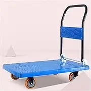 Flatbed Cart Plastic Platform Cart Portable Folding Hand Truck with Metal Handle and 4 Silent Wheels for Indoor and Outdoor Moving Transport Hand Truck(Size:85 * 58-660lb)(One Color 72 * 46440lb)