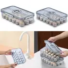 Egg Container for Refrigerator 18/24 Count Egg Holder for Fridge Clear Egg vedtz