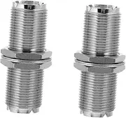 2pcs Female to Female Coaxial Adapter Uhf Coax Connector for Antennas Radio Scanners and Ham Transceivers Plated for Reliable Cable Extension
