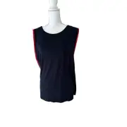 Bailey 44 Anthropologie New Touchdown Double Zipper Top Size Medium Navy Blue