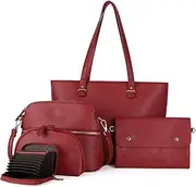[Jeniulet] 5pcs Purses Handbags Set for Women Shoulder Tote Satchel Bags