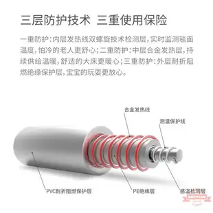 小米有品 智能除蟎電熱毯 單人雙人 220V 九檔溫控 安全無輻射 加大加厚舒適 可水洗電褥子 學生宿舍家用除蟎毯子