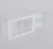 12 Macaron Dessert Box with Slide Cover & Clear Window - Gloss White