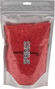Sprinks Jimmies Red Sprinkles 500g | 1cm Size | Perfect for Cake Decorating Ice Cream Muffins Cupcakes and Baking | Adds Colourful Touch to Desserts | Edible Red Cake Sprinkles for Cakes and Treats