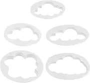 Cloud Fondant Cookie Cutters 5pcs, Plastic Fluffy Cloud Cookie Cutters for DIY Candy Cake Chocolate Cookie Fondant