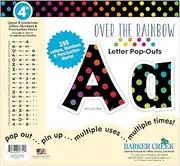 Barker Creek Letter Pop-Outs, 4" Over The Rainbow, Multicolor Designer Letters for Bulletin Boards, Breakrooms, Reception Areas, Signs, Displays, and More! 4", 255 Characters per Set (1712)