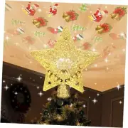 Christmas Tree Topper, 3D Rotating Pattern Projector for Xmas Tree Gold-1