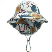CaliRado Kids Playtime Light Weight Sun Hat UPF50+ with Neck Flap Wide Brim Tree