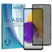 [2 Pack] Privacy Anti-Spy Full Coverage Samsung Galaxy A72 Tempered Glass Premium 9H HD Screen Protectors by MEZON (Galaxy A72, Privacy)