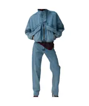 zip-up denim jacket FR38 blue