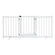 Dog Fence Pet Gate Puppy Safety Guard Indoor Wooden Playpen Foldable Cat Barrier Protection Net Stair Partition White 3Panels
