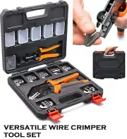 Wire Crimper Crimping Tool Set Heat Shrink Wire Non-Insulated Connectors Nylon N